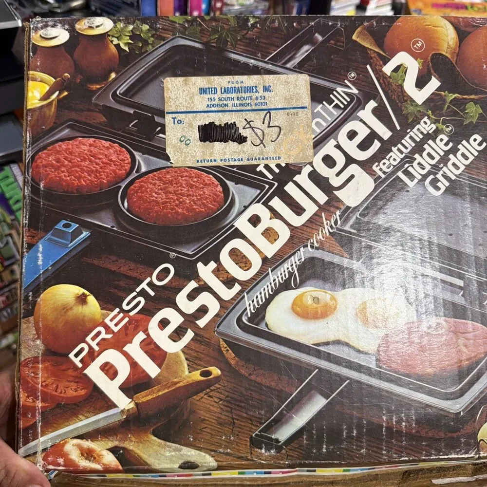 Vintage PrestoBurger 2 Thick N Thin 01/PB2 Griddle Corporate Gift Box Included!